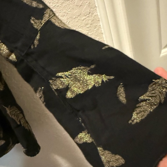 Johnny Was Gold Feather Bell Sleeve Blouse Sz XS - Picture 4 of 7